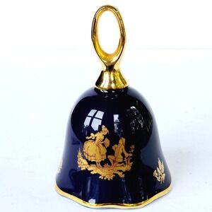 Vintage Limoges Castle France Bell The‎ Proposal 22K Gold Collectors Club M716.1
